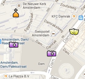 Situación de la Plaza del Dam en el Mapa Interactivo de Ámsterdam