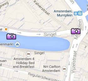 Situación de la Munttoren en el Mapa Interactivo de Ámsterdam