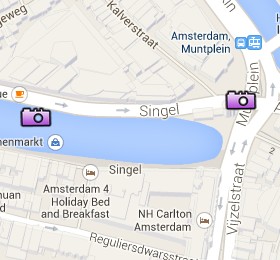 Situación del Mercado de Flores en el Mapa Interactivo de Ámsterdam