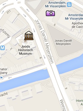 Situación del Museo Histórico Judío en el Mapa Interactivo de Ámsterdam