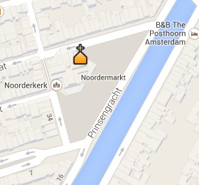 Situación de la Noorderkerk en el Mapa Interactivo de Ámsterdam