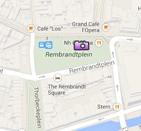 Situación de la Rembrandtplein en el Mapa Interactivo de Ámsterdam