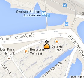 Situación de la Basílica de San Nicolás en el Mapa Interactivo de Ámsterdam