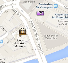 Situación de la Sinagoga Portuguesa en el Mapa Interactivo de Ámsterdam