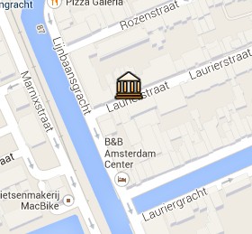 Situación de la Galería Ten Haaf Projects en el Mapa Interactivo de Ámsterdam